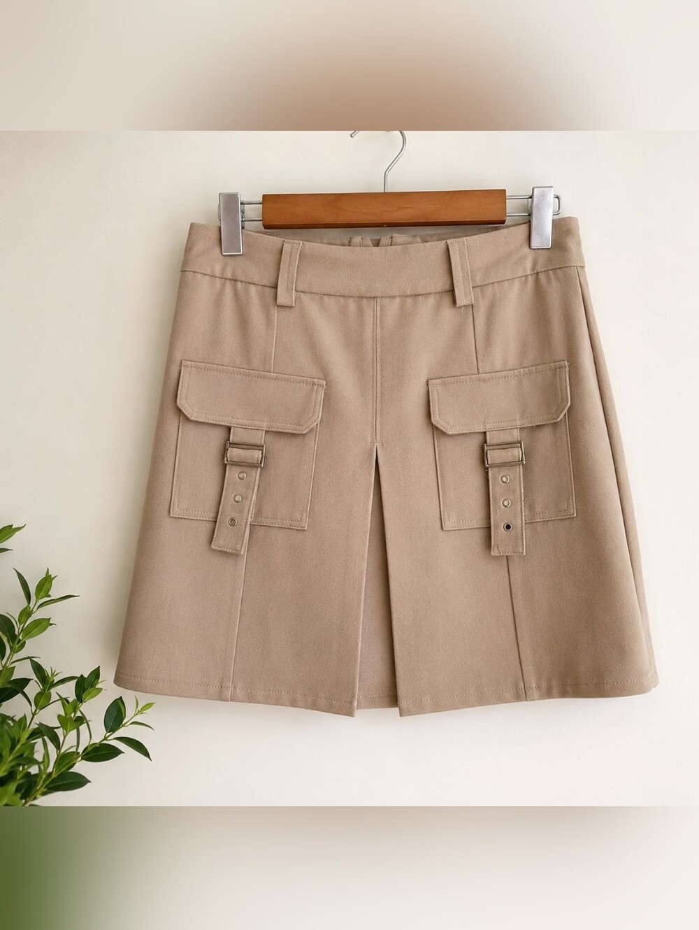 San Francsico A-Line Utility Pocket Skirt in Taupe